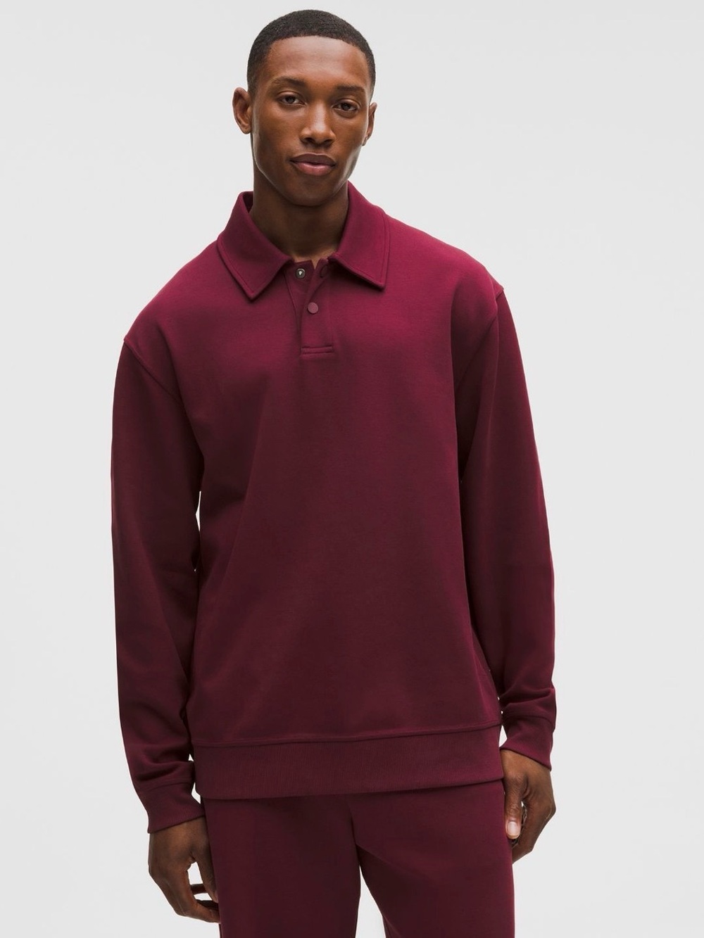 Lululemon Medium Burgundy Grand Standard Long Sleeve Polo
